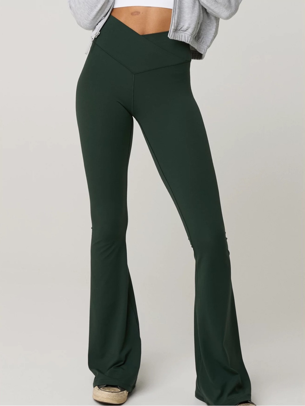 Aerie offline real me flare leggings crossover size SM new hunter green lounge